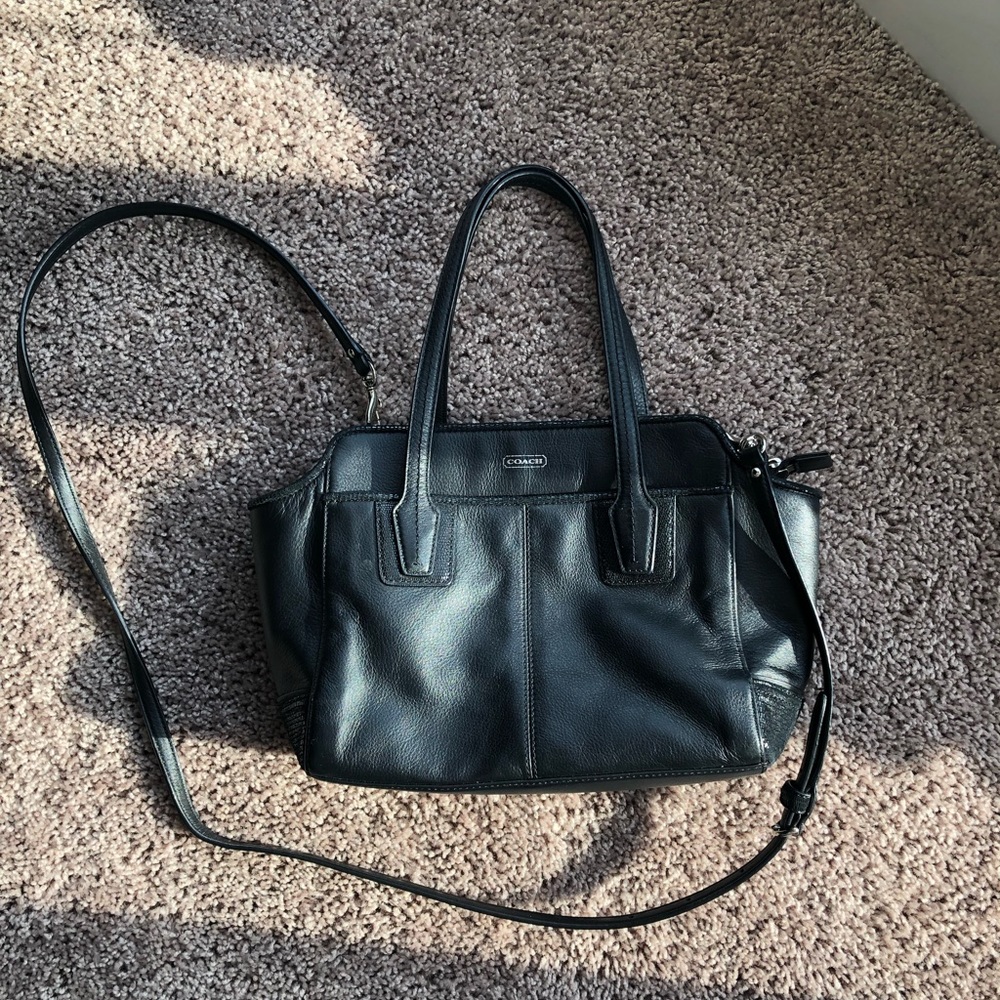 Black Leather Coach Satchel